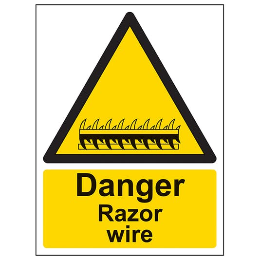 Danger Razor Wire - Portrait |Eco-Friendly Safety Signs | Safety Signage