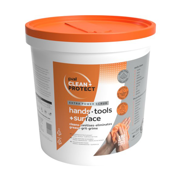 Pal Clean & Protect Hands, Tools & Surface Extra Power Scrub Wipes ...