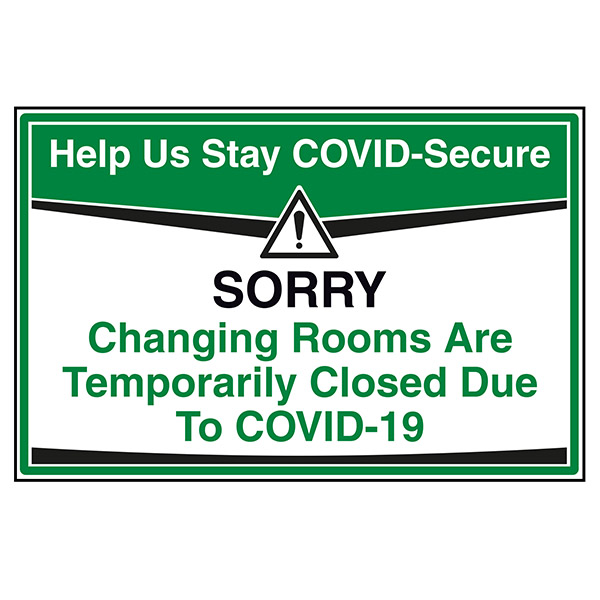 Stay COVIDSecure Changing Rooms Closed COVIDSecure Retail Signs