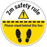 2m Safety Rule Temporary Floor Sticker 