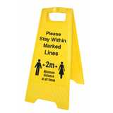 Please Stay Within Marked Lines Floor Stand