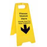 Please Queue Here Thank You Floor Stand