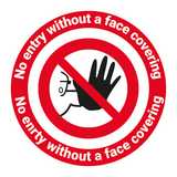 No Entry Without Face Covering Temporary Floor Sticker