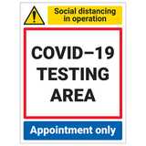 COVID-19 Testing Area - Appointment Only