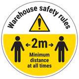 Warehouse Rules Temporary Floor Sticker