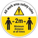 Work Area Rules Temporary Floor Sticker