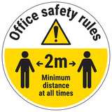Office Safety Rules Temporary Floor Sticker