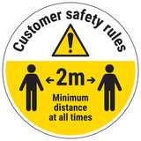 Customer Rules Temporary Floor Sticker
