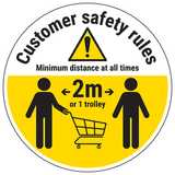 Customer Rules Trolley Temporary Floor Sticker