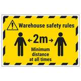 Warehouse Safety Rules 2m Temporary Floor Sticker