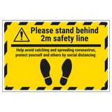 Please Stand Behind 2m Temporary Floor Sticker
