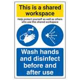 Shared Workspace/Wash Hands And Disinfect