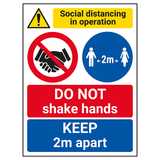 Social Distancing In Operation - DO NOT Shake Hands - 2m