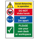 Social Distancing In Operation - Use Own Desk Or Workspace
