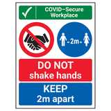 COVID-Secure Workplace - DO NOT Shake Hands