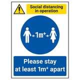 Social Distancing In Operation - Stay 1m Apart