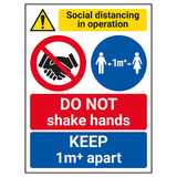Social Distancing In Operation - DO NOT Shake Hands - 1m