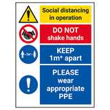 Social Distancing In Operation - 1M - Wear Appropriate PPE