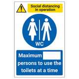 Social Distancing In Operation - Max Persons In Toilets