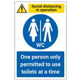 Social Distancing In Operation - One Person In WC At A Time