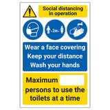 Social Distancing In Operation - Face Coverings.. - Toilet