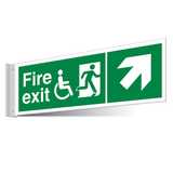Fire Exit WChair Up Right/Left Corridor Sign - Landscape