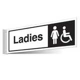 Female Disabled Toilets Corridor Sign - Landscape