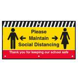 Please Maintain Social Distancing School Banner