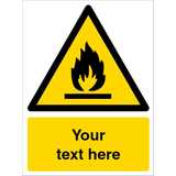 Custom Flammable Material Warning Safety Sign