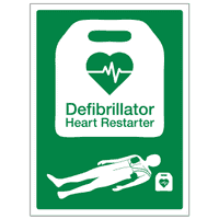 Defibrillator Heart Restarter Sign – RESUS Council & BHF Approved