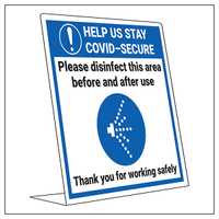 COVID-Secure Desk Sign - Disinfect Area