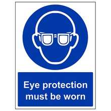 Eye Protection Must Be Worn - Portrait
