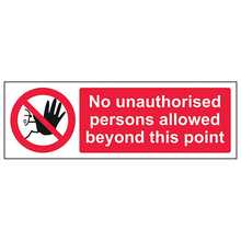 No Unauthorised Persons - Landscape