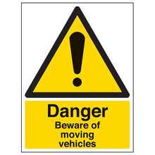 Danger Beware Of Moving Vehicles - Portrait
