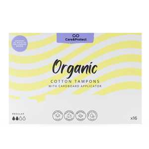 Care & Protect Organic 16 Regular Applicator Tampons x12