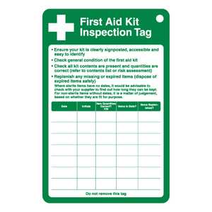 First Aid Kit Inspection Tag