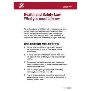 Health and Safety Law Pocket Cards