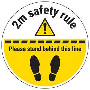 2m Safety Rule Temporary Floor Sticker 