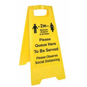 Please Queue Here Floor Stand
