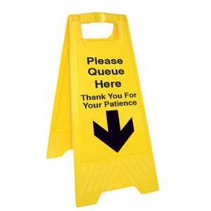 Please Queue Here Thank You Floor Stand