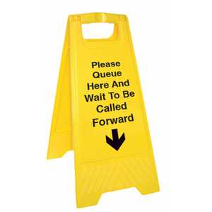 Please Queue Here And Wait To Be Called Forward Floor Stand