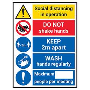 Social Distancing In Operation - 2m Apart - WASH Hands