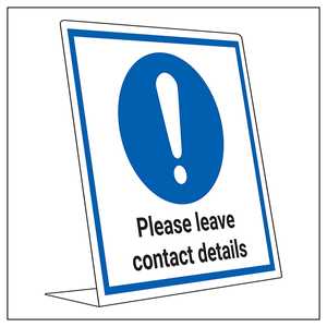 COVID-Secure Desk Sign - Please Leave Contact Details