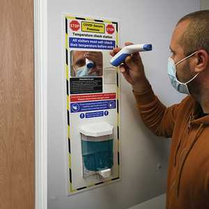 Temperature Check Station With Manual Dispenser