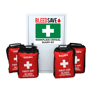 Workplace Critical Injury Kit Cabinet with 4 x Critical Injury Kits
