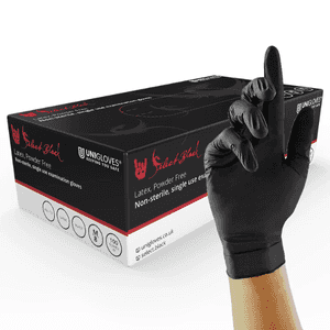 Unigloves Select Black Latex Gloves