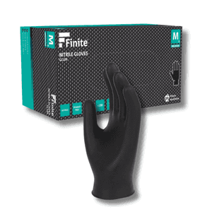 Polyco Finite Black Powder Free Nitrile Gloves