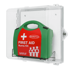 Clear Cabinet with Economy Burns First Aid Kit