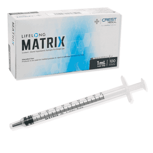 Lifelong Sterile 3PC Luer Slip Syringe - Low Dead Volume - Concentric