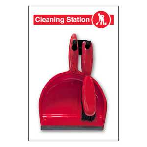 Cleaning Station Shadow Board - Red - Small